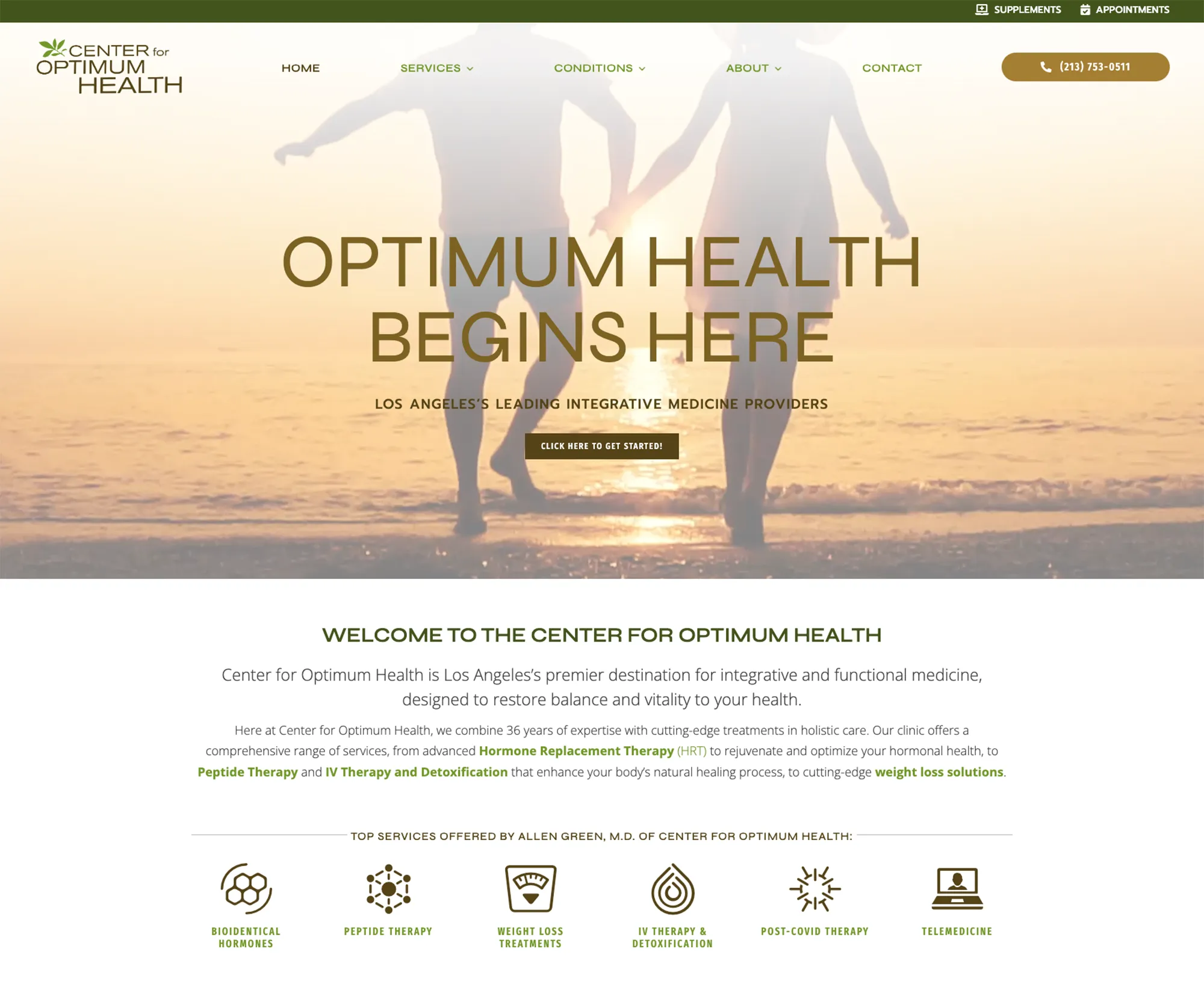 Los Angeles Integrative Medicine website, medical marketing, practice perfect