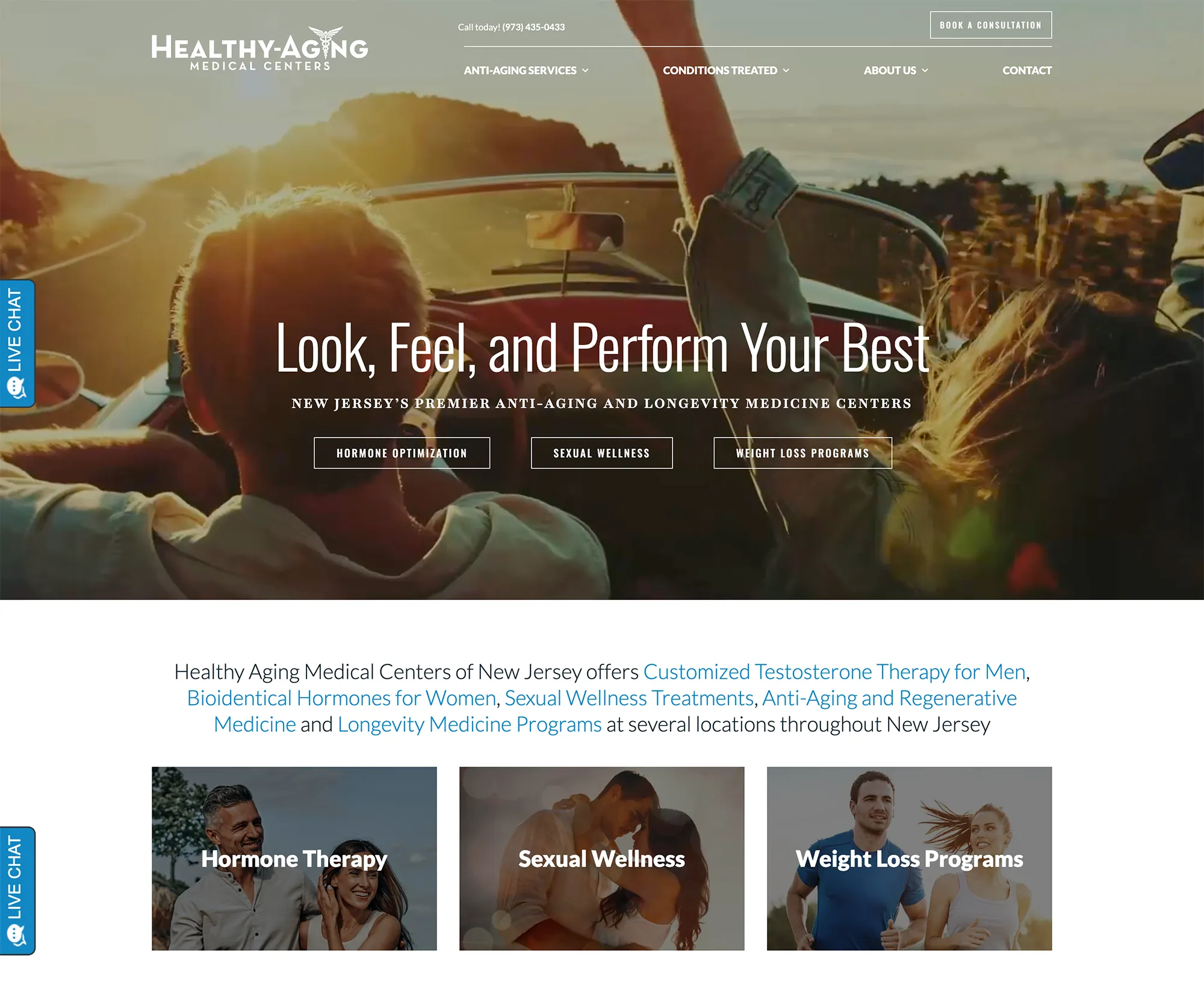 New Jersey Anti-Aging Medicine website, medical marketing, practice perfect