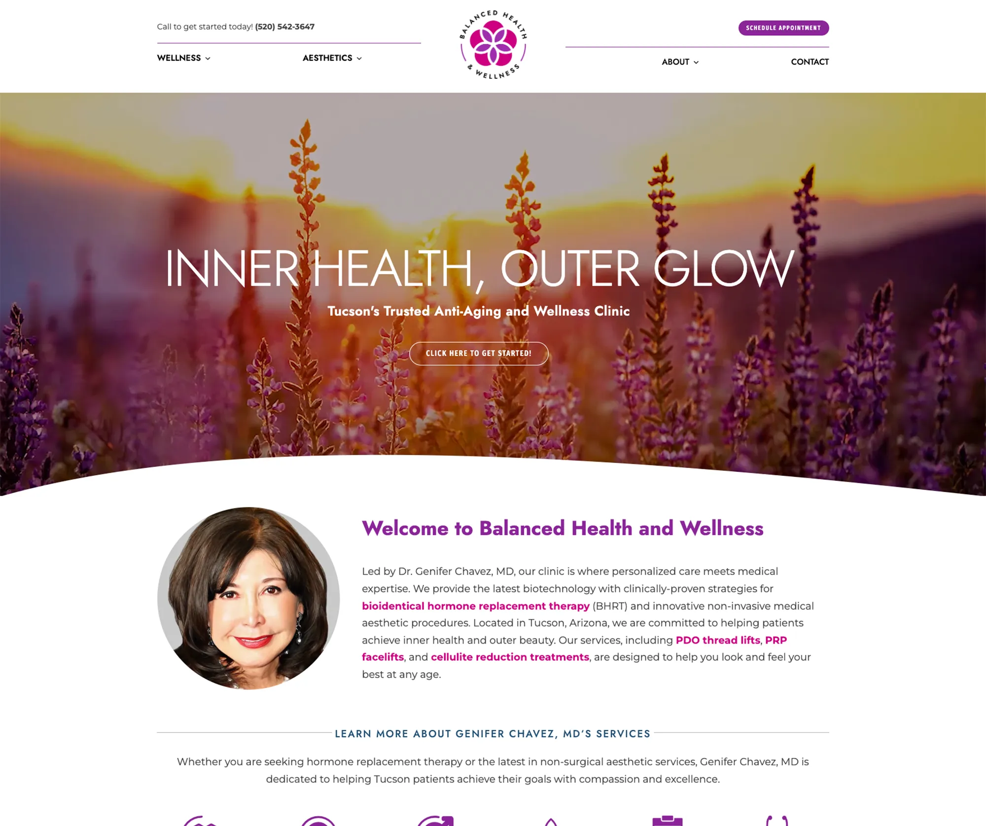 Tuscon Anti-Aging website, medical marketing, practice perfect